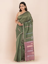 KAVVYA GREEN RAW SILK Saree